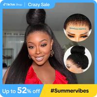 Glueless Newborn Hairline Invisi Strap 360 Skin Lace Frontal Kinky Straight Wig Pre-Everything Natural Look Human Hair Wig