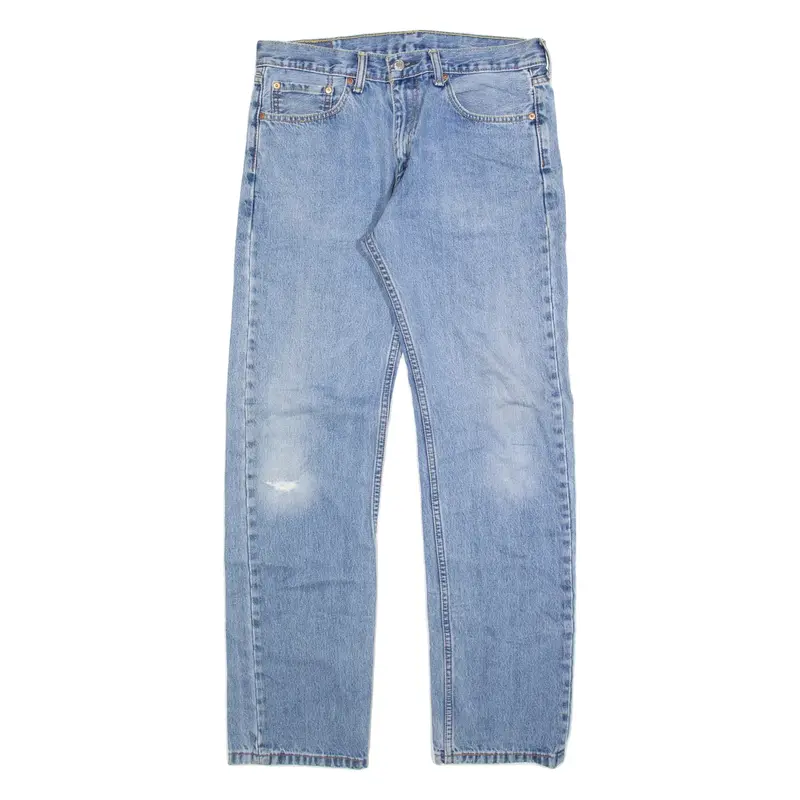 LEVI'S 505 Jeans Mens Blue Regular Straight Stone Wash W33 L34