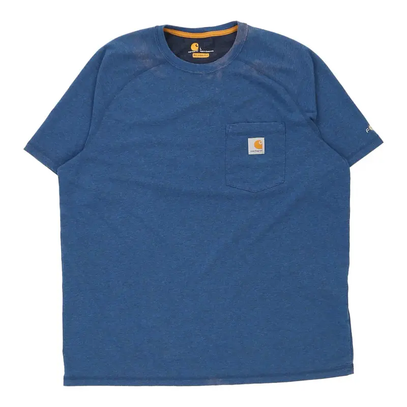 Carhartt T-Shirt - Large Blue Cotton