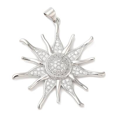 Brass Micro Pave Cubic Zirconia Pendants