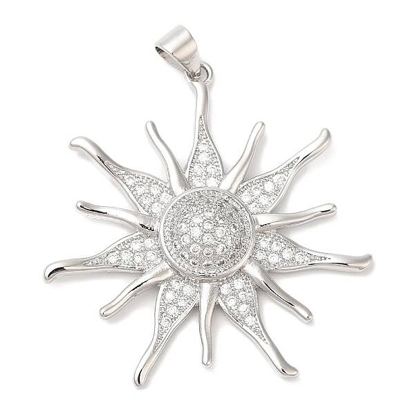Brass Micro Pave Cubic Zirconia Pendants
