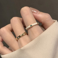 Hypoallergenic French Lazy Style Enamel Ring Set for Women | Unique Niche Design, Exquisite Craftsmanship Light Luxury & Vint...