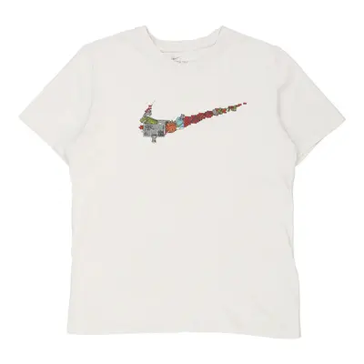 Nike Graphic T-Shirt - Large White Cotton