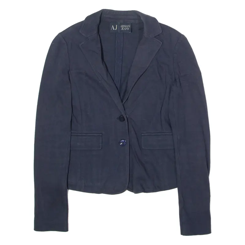 ARMANI JEANS Womens Blazer Jacket Blue Wool XS