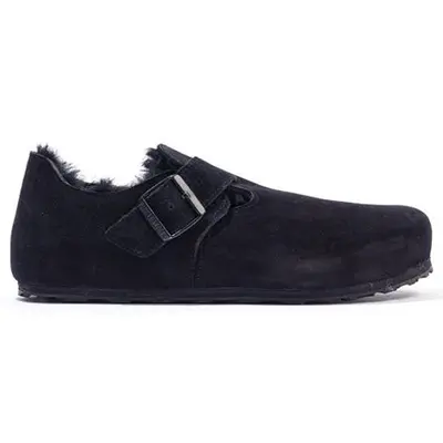 Birkenstock London Shearling Suede Unisex Slip On Shoes - Shearling Black - Size:US 13 Women / 11 Men