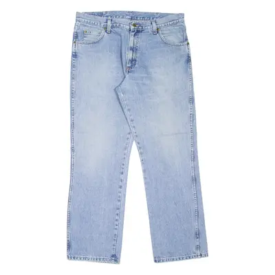 WRANGLER Mens Jeans Blue Regular Straight Stone Wash W36 L30