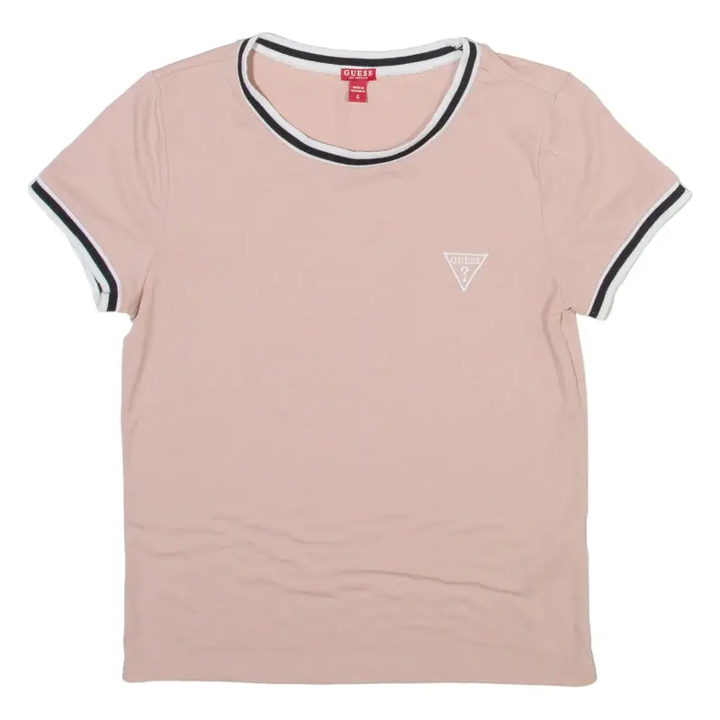 GUESS Girls T-Shirt Pink Crew Neck S