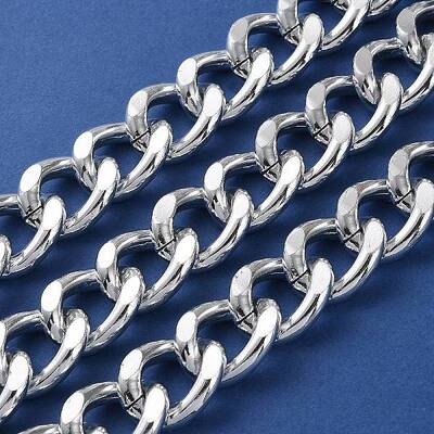 Oxidation Aluminum Diamond Cut Faceted Curb Chains