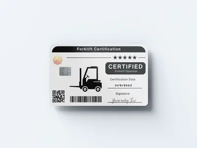 Certified Forklift License Credit Card Cover