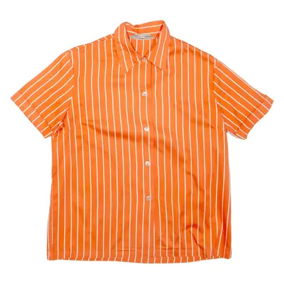 Womens Printed Shirt Orange Collared Striped S