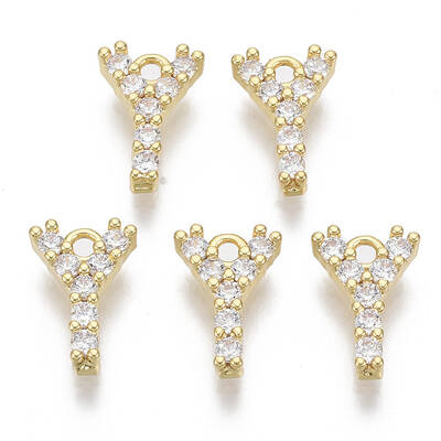 Brass Micro Pave Cubic Zirconia Charms