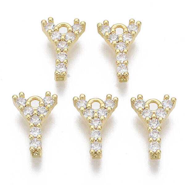 Brass Micro Pave Cubic Zirconia Charms