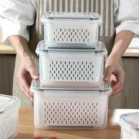 3 Pack Fruit Storage Containers for Fridge with Removable Colanders - Food Storage Containers with Lids, BPA-Free Produce Con...
