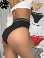 Women's Striped Print High Waist Knicker, Comfy Fit Breathable Seamless Panty for Daily Wear, Women's Underwear Bottoms for A...