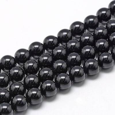 Natural Black Tourmaline Beads Strands