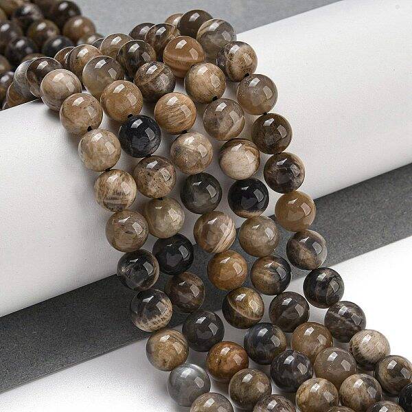 Natural Black Moonstone Beads Strands