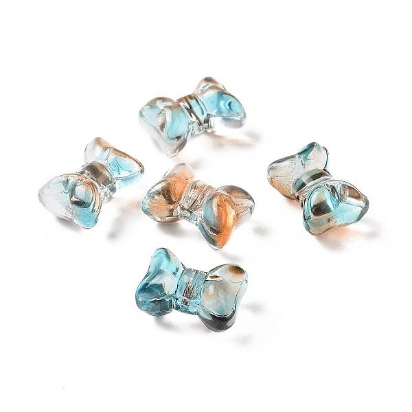 Transparent Spray Painted Glass Beads