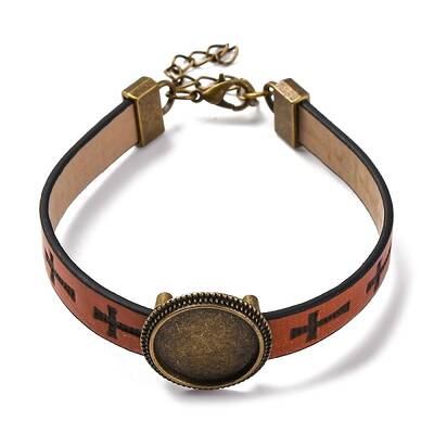 Hollow Cross PU Leather Bracelet Making