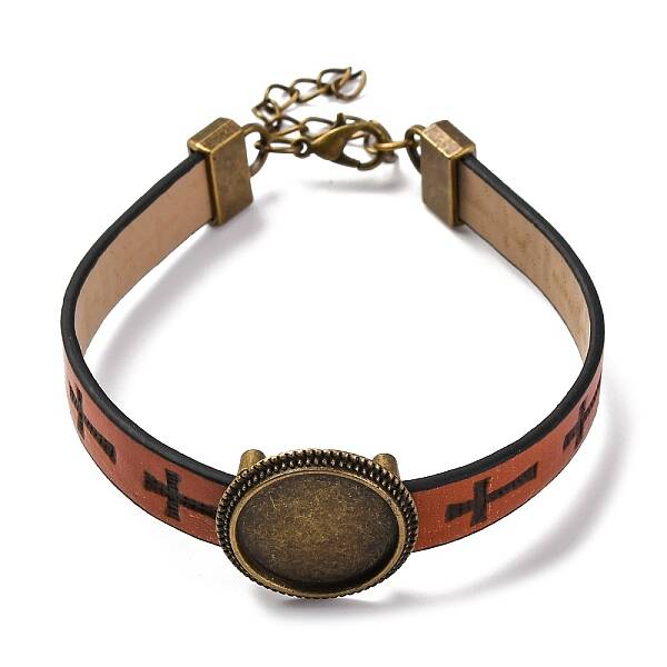 Hollow Cross PU Leather Bracelet Making