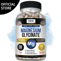 Kaya Naturals Magnesium Glycinate 183mg Chelated for Maximum Absorption, Non-GMO, NO Gluten Dairy & Soy, Supports Muscle, Joi...