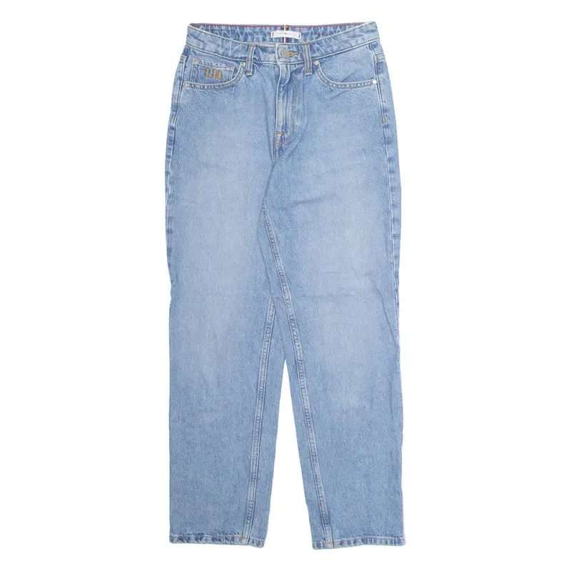 TOMMY HILFIGER Womens Jeans Blue Loose Straight Stone Wash W27 L27