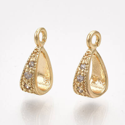 Brass Cubic Zirconia Tube Bails