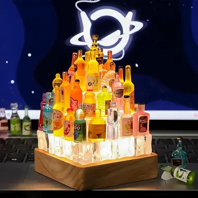 30 Wine Bottles, 30 Ice Cubes-Wine Bottle Lights Perfect for Anyone Who Likes Creative Home Decor (Random bottles)