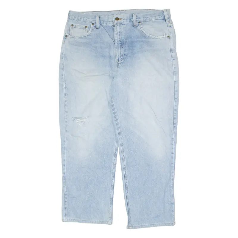 CARHARTT Distressed Mens Jeans Blue Regular Straight W38 L27