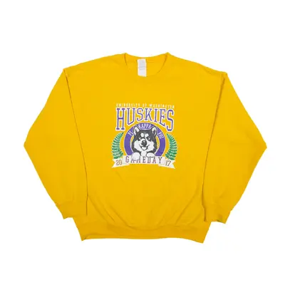GILDAN Washington Huskies Sweatshirt Yellow Mens L