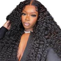 FORGIRL FOREVER 13x4 Kinky Curly Lace Front Wig Pre Plucked Afro Deep Curly Human Hair HD Transparent Lace Frontal Glueless W...
