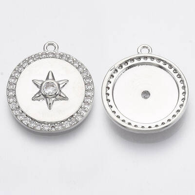 Brass Micro Pave Cubic Zirconia Pendants