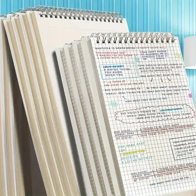 A5/b5 Hardcover Spiral Notebook, 1 Count 80 Pages Grid Loose-leaf Notepad, Journal Notebook, Soft Cover Notebook for Office S...