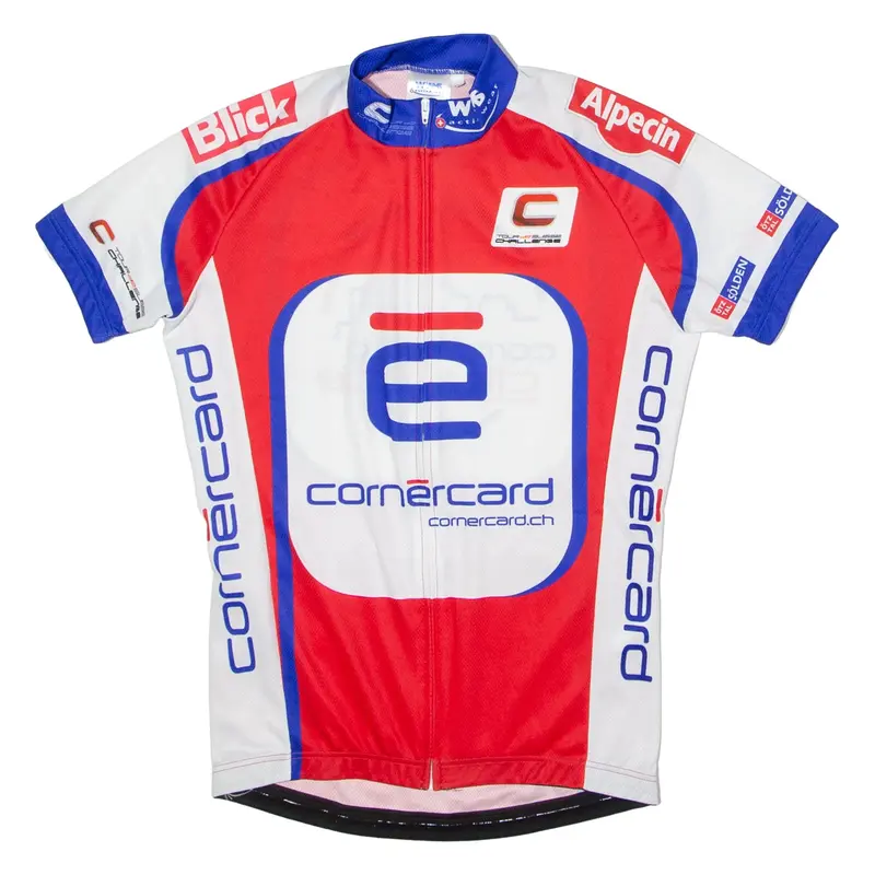 WAMS Full Zip Cycling Mens Jersey Red High Neck XS