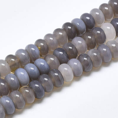 Natural Grey Agate Beads Strands