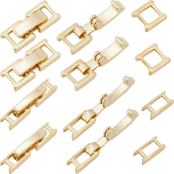 16Pcs 2 Styles Eco-Friendly Brass Watch Band Clasps