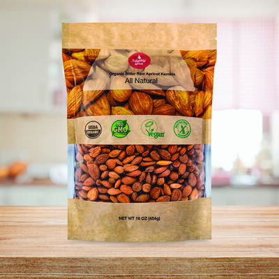 Mighty Apricot USDA Organic Bitter Apricot Kernels(1LB) 16oz, Natural Raw Bitter Apricot Seeds, Great source of Vitamin B17, ...