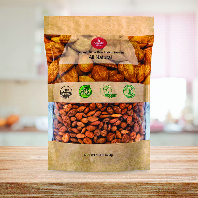 Mighty Apricot USDA Organic Bitter Apricot Kernels(1LB) 16oz, Natural Raw Bitter Apricot Seeds, Great source of Vitamin B17, ...