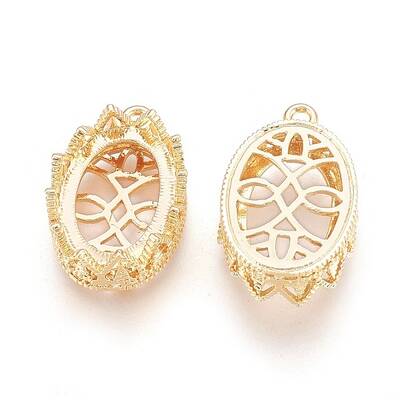 Brass Oval Pendants Cabochon Settings