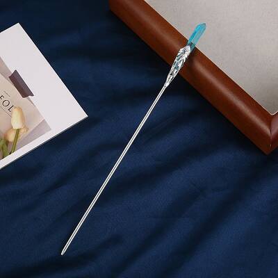Electroplated Natural Quartz Crystal Hair Sticks