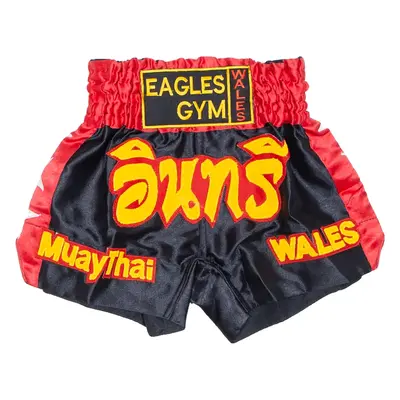 EAGLES GYM WALES Thai Boxing Mens Sports Shorts Red Relaxed S W20
