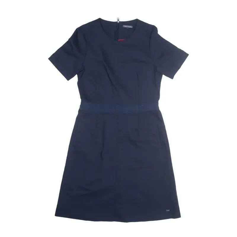 TOMMY HILFIGER Formal A-Line Dress Blue Short Sleeve Knee Length Womens UK 6