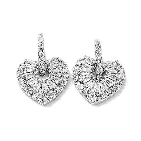 Brass Micro Pave Clear Cubic Zirconia Charms