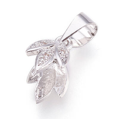 Brass Cubic Zirconia Pinch Bails