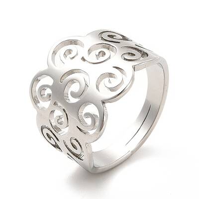 Non-Tarnish 201 Stainless Steel Cloud Adjustable Ring for Women