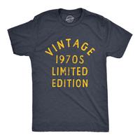 Mens Vintage 1970s Limited Edition T Shirt Funny Cool 1970 Theme Classic Tee For Guys Mens Funny T Shirts Cool Tees Soft Styl...