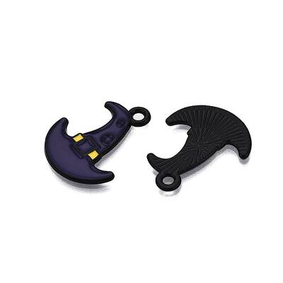 Halloween Theme Spray Painted Alloy Enamel Pendants