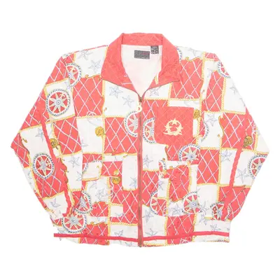 MURELI Mens Track Jacket Red Silk Crazy Pattern M