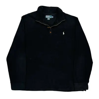 Polo By Ralph Lauren 1/4 Zip - XL Black Cotton