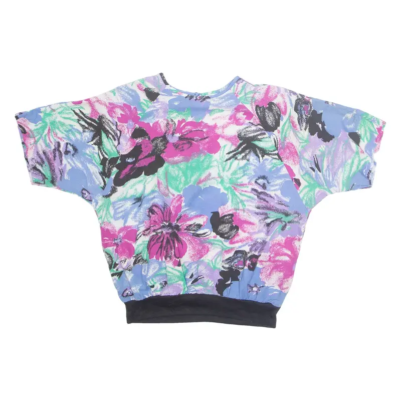 J.B.J Womens Printed TOp Purple Floral M