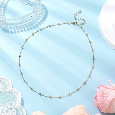 304 Stainless Steel Ball Cable Chain Necklaces